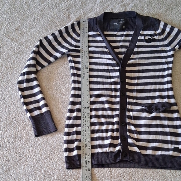 G Star Raw Navy and White Striped Women's Cardigan - Picture 7 of 10